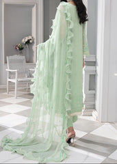 Mint Green– Embroidered Chiffon Unstitched 3Pc Suit.