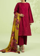 Grace W664-Embroidered 3pc Linen Dress with Printed Munar Dupatta.