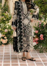 Grace Z-(S1373) - Stitched Embroidered 3pc Lawn Dress With Embroidered Chiffon Dupatta.