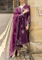 Grace S1249-Embroidered 3pc Lawn Dress With Embroidered Organza Dupatta.
