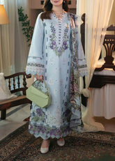 Grace S1240-Embroidered 3pc CHIKANKARI Lawn Dress With Printed Chiffon Dupatta.