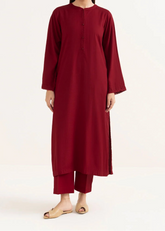 C-S 031- STITCHED 2PC DHANAK CO-ORD SET.