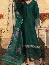 Grace S1230-Embroidered 3pc CHIKANKARI Lawn Dress With Printed Munar Dupatta.