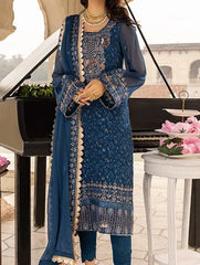 Merakish Luxury– Chiffon Embroidered Unstitched 3pc Suit