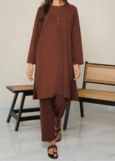 C-S 039- STITCHED 2PC DHANAK CO-ORD SET.