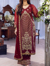 Laal Gulaab – Embroidered Silk Net Unstitched 3Pc Suit