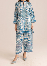 Grace W924 - Digital Printed 2pc Silk Dress.