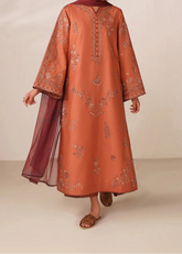 Grace Z-(S1377 )- Stitched Embroidered 3pc Lawn Dress With Printed Chiffon Dupatta.