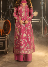 Grace Z-(W977) - Stitched Embroidered 3pc Marina Dress With Dyed Chiffon Dupatta.