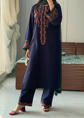Grace Z-(W942) - Stitched Embroidered 2PC Khaddar Dress.