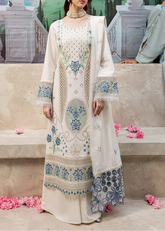 Grace S1210-Embroidered 3pc CHICKANKARI Lawn Dress With Embroidered Lawn Dupatta.