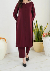 C-S 024- STITCHED 2PC DHANAK CO-ORD SET.