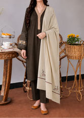 Grace W1097 - Embroidered 3pc Marina Dress With Embroidered Marina Shawl.