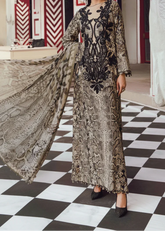 Grace W940 - Embroidered & Digital Printed 3pc Silk Dress With Digital Printed Silk Dupatta.