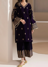 Grace W937-Embroidered 2pc Velvet Dress.