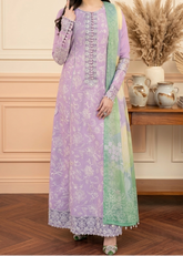 Grace W1043 - Embroidered 3pc Marina Dress With Printed Shawl.