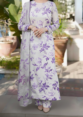 Grace W927 - Digital Printed 3pc Silk Dress With Digital Printed Silk Dupatta.