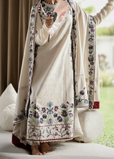 Grace W919-Embroidered 3pc Marina Dress With Embroidered Marina Shawl.