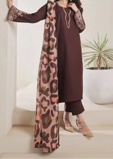 Grace Z-(S1369 )- Stitched Embroidered 3pc Lawn Dress With Printed Lawn Dupatta.