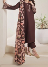 Grace Z-(S1369 )- Stitched Embroidered 3pc Lawn Dress With Printed Lawn Dupatta.