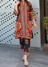 Grace W943- Digital Printed 2pc Karandi Dress.