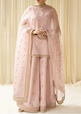 Grace S1211-Embroidered 3pc Sequence Lawn Dress With Embroidered Sequence Organza Dupatta.