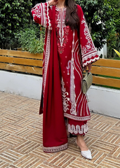 Grace W932-Embroidered 3pc Marina Dress With Embroidered Marina Shawl.