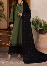 Grace Z-(S1393) - Stitched Embroidered 3pc Lawn Dress With Embroidered Chiffon Dupatta.