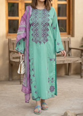 Grace S1326-Embroidered 3pc Lawn Dress With Printed Lawn Dupatta.