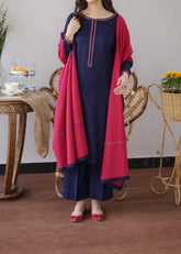 Grace Z-(W526 )- Stitched Embroidered 3pc marina dress with embroidered marina dupatta.