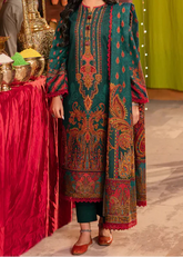 Grace W882 - Digital Printed 3pc Karandi Dress With Digital Printed Karandi Shawl.