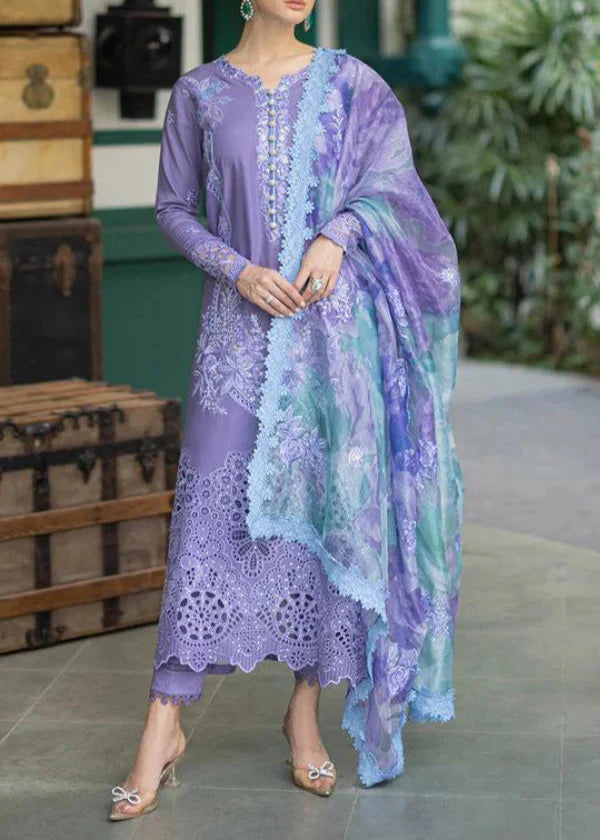 Grace S1113-Embroidered 3pc CHIKANKARI Lawn dress with Printed Munar D Katran Grace S1113-Embroidered 3pc CHIKANKARI Lawn dress with Printed Munar D Katran