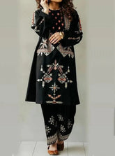 Grace W113- Embroidered 2pc marina dress shirt & trouser.