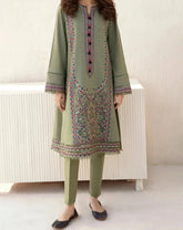 Grace W342- Embroidered 2pc Linen dress