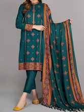 Grace W260- Embroidered 3pc linen dress with Embroidered linen shwal.