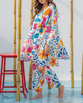 Grace W281- Printed 2pc soft crepe dress