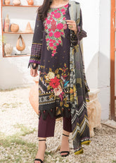 Grace S1088-Embroidered 3pc Lawn dress with Printed Chiffon Dupatta.