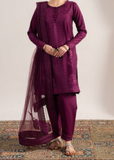 Grace S1286-Embroidered 3pc Lawn Dress With Embroidered Organza Dupatta.