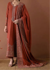 Grace Z-(S1305)- Stitched Embroidered 3pc Lawn Dress With Embroidered Lawn Dupatta.