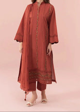 Grace S587-Embroidered 3pc Lawn dress with Embroidered chiffon dupatta.