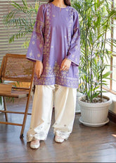 Grace S1339-Embroidered 2pc CHIKANKARI Lawn Dress.