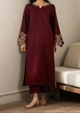 Grace Z-(S1357) - Stitched Embroidered 2pc Lawn Dress.