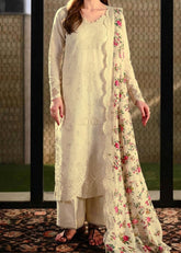 Grace S1491 - Embroidered 3pc CHIKANKARI Lawn Dress With Printed Lawn Dupatta.