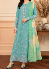 Grace Z-(S1501) - Stitched Embroidered 3pc Lawn Dress With Printed Munar Dupatta.