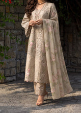 Grace S1509 - Embroidered 3pc CHIKANKARI Lawn Dress With Printed Chiffon Dupatta.