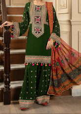 Grace S1536 - Embroidered 3pc Lawn Dress With Printed Lawn Dupatta.