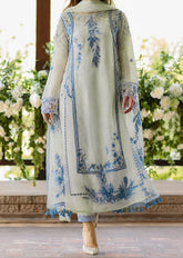 Grace W1080 - Embroidered 3pc Marina Dress With Embroidered Chiffon Dupatta.