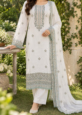 Grace S1569 - Embroidered 3pc Lawn Dress With Embroidered Chiffon Dupatta.