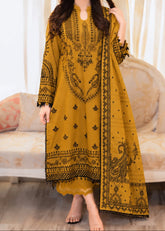 Grace W1082 - Embroidered 3pc Marina Dress With Printed Shawl.