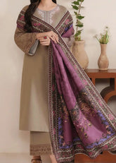 Grace W755 - Embroidered 3pc Marina Dress With Printed Shawl.